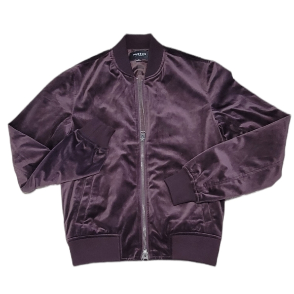 PacSun Jackets & Blazers - Pacsun Plum Velvet Full Zip Jacket Size S.